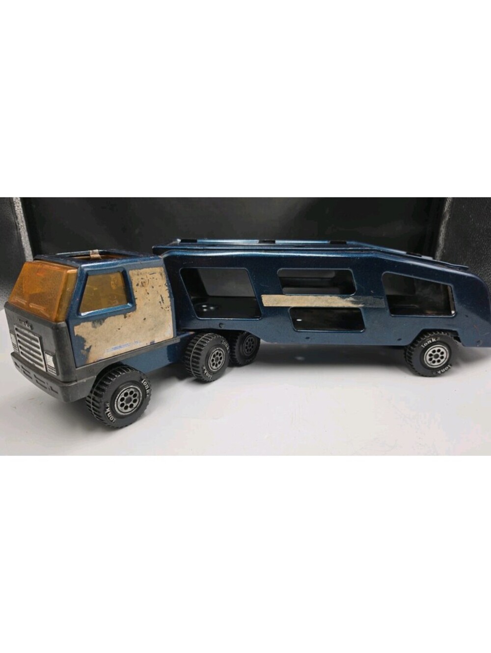 Tonka Blue Vintage Toy Truck with Trailer Miniature Car - Good Condition